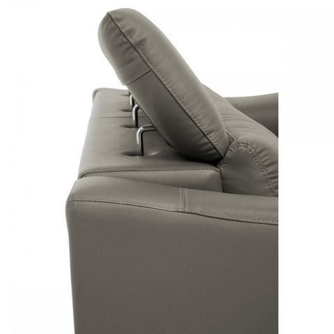 Shelby 3 Seat Grey Leather Sofa