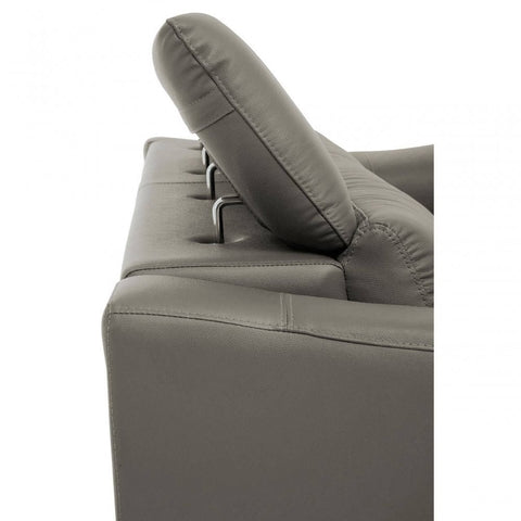 Shelby 3 Seat Grey Leather Sofa