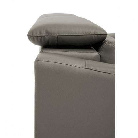 Shelby 3 Seat Grey Leather Sofa