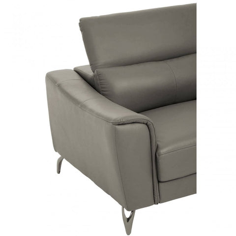Shelby 3 Seat Grey Leather Sofa