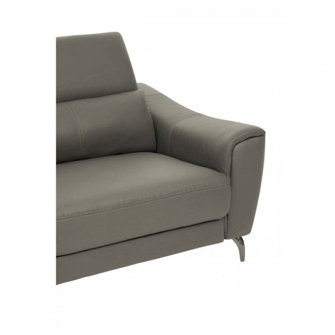 Shelby 3 Seat Grey Leather Sofa