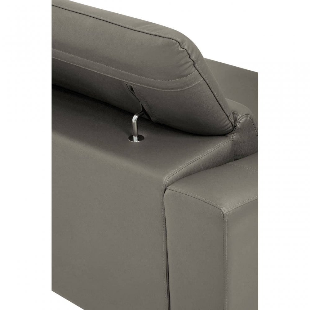 Shelby 3 Seat Grey Leather Sofa