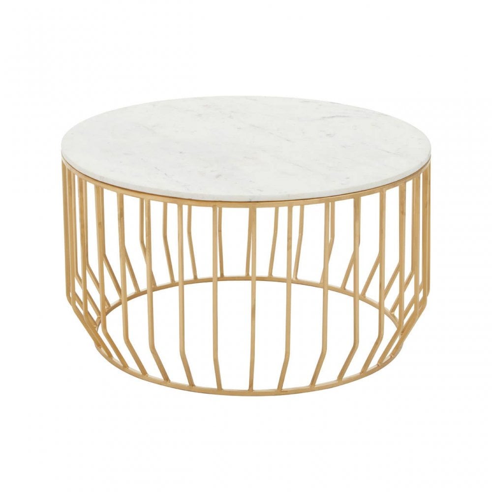 Addison White Marble And Gold Coffee Table