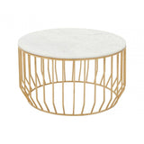 Addison White Marble And Gold Coffee Table