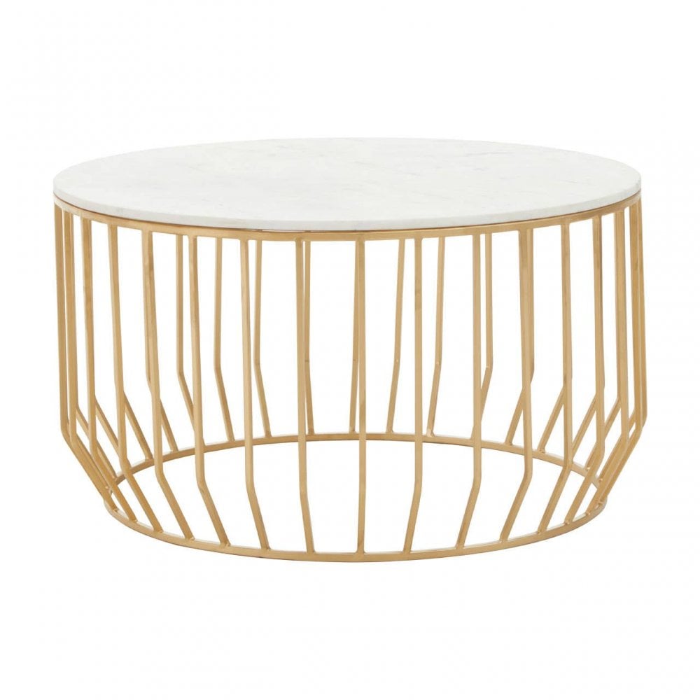 Addison White Marble And Gold Coffee Table