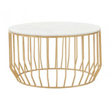 Addison White Marble And Gold Coffee Table