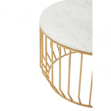 Addison White Marble And Gold Coffee Table