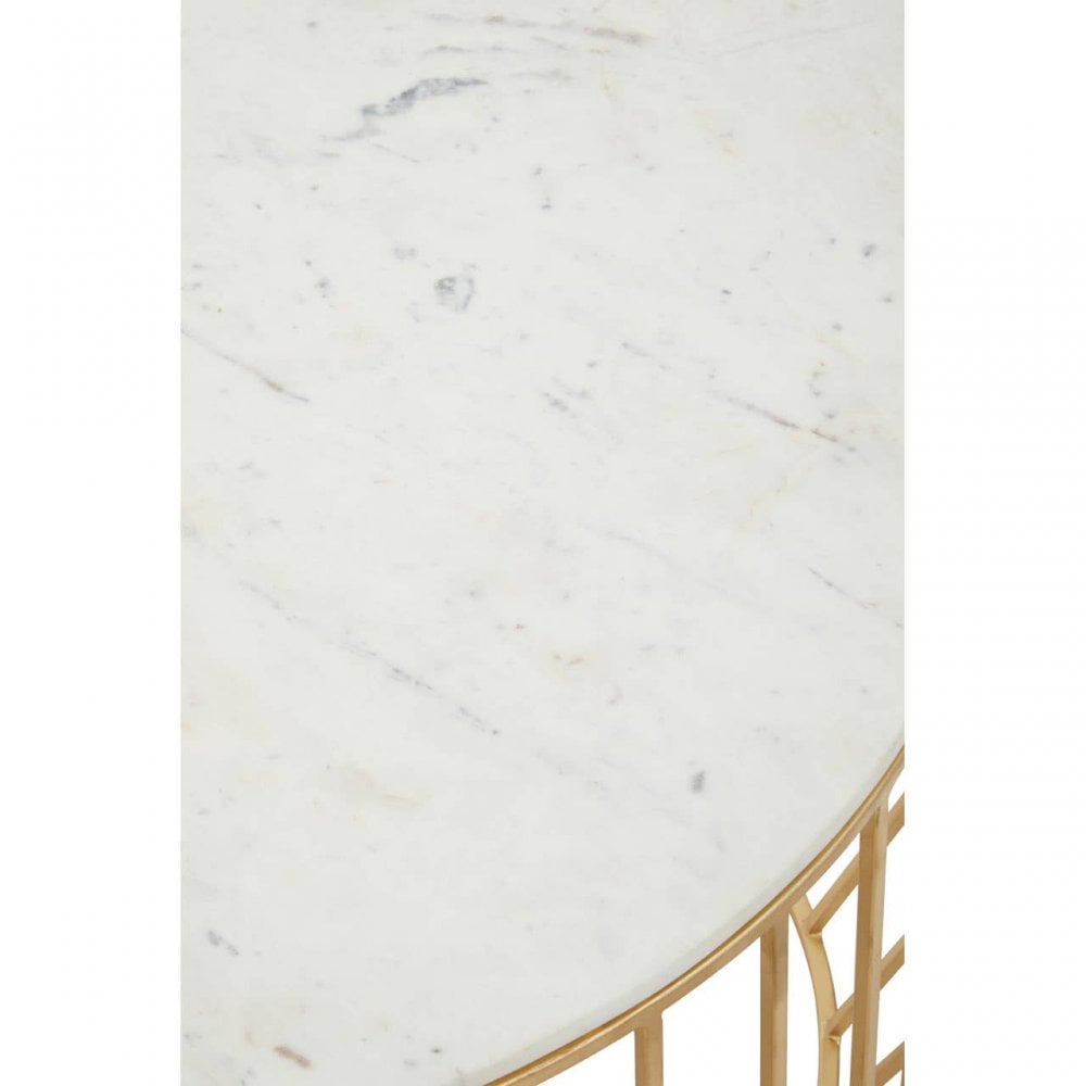 Addison White Marble And Gold Coffee Table