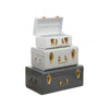 Avalon Set Of Three Assorted Grey Storage Trunks