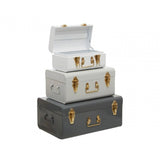 Avalon Set Of Three Assorted Grey Storage Trunks