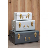 Avalon Set Of Three Assorted Grey Storage Trunks