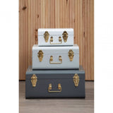 Avalon Set Of Three Assorted Grey Storage Trunks
