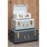 Avalon Set Of Three Assorted Grey Storage Trunks