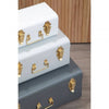 Avalon Set Of Three Assorted Grey Storage Trunks