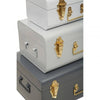 Avalon Set Of Three Assorted Grey Storage Trunks