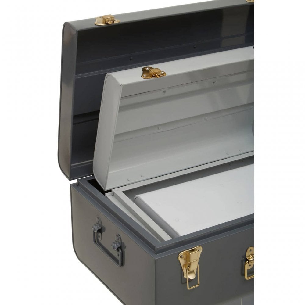 Avalon Set Of Three Assorted Grey Storage Trunks