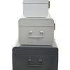 Avalon Set Of Three Assorted Grey Storage Trunks