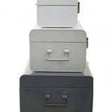 Avalon Set Of Three Assorted Grey Storage Trunks