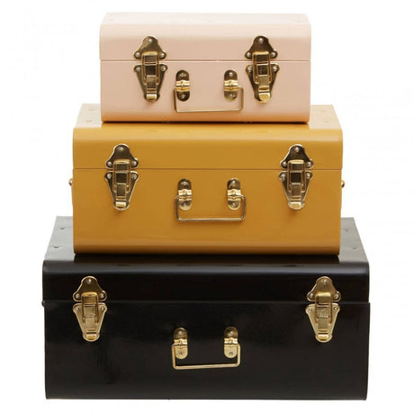 Avalon Set Of Three Assorted Storage Trunks