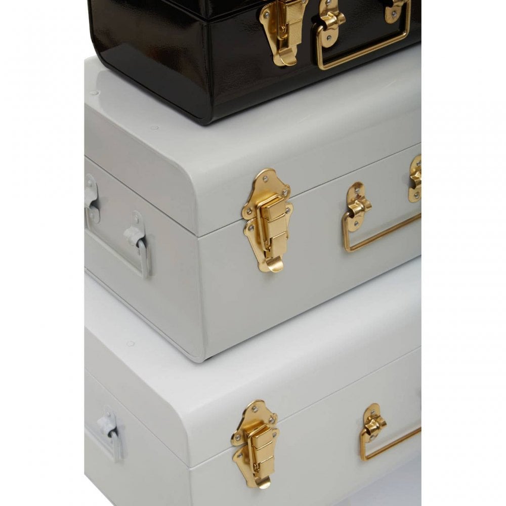 Avalon Set Of Three Monochrome Storage Trunks