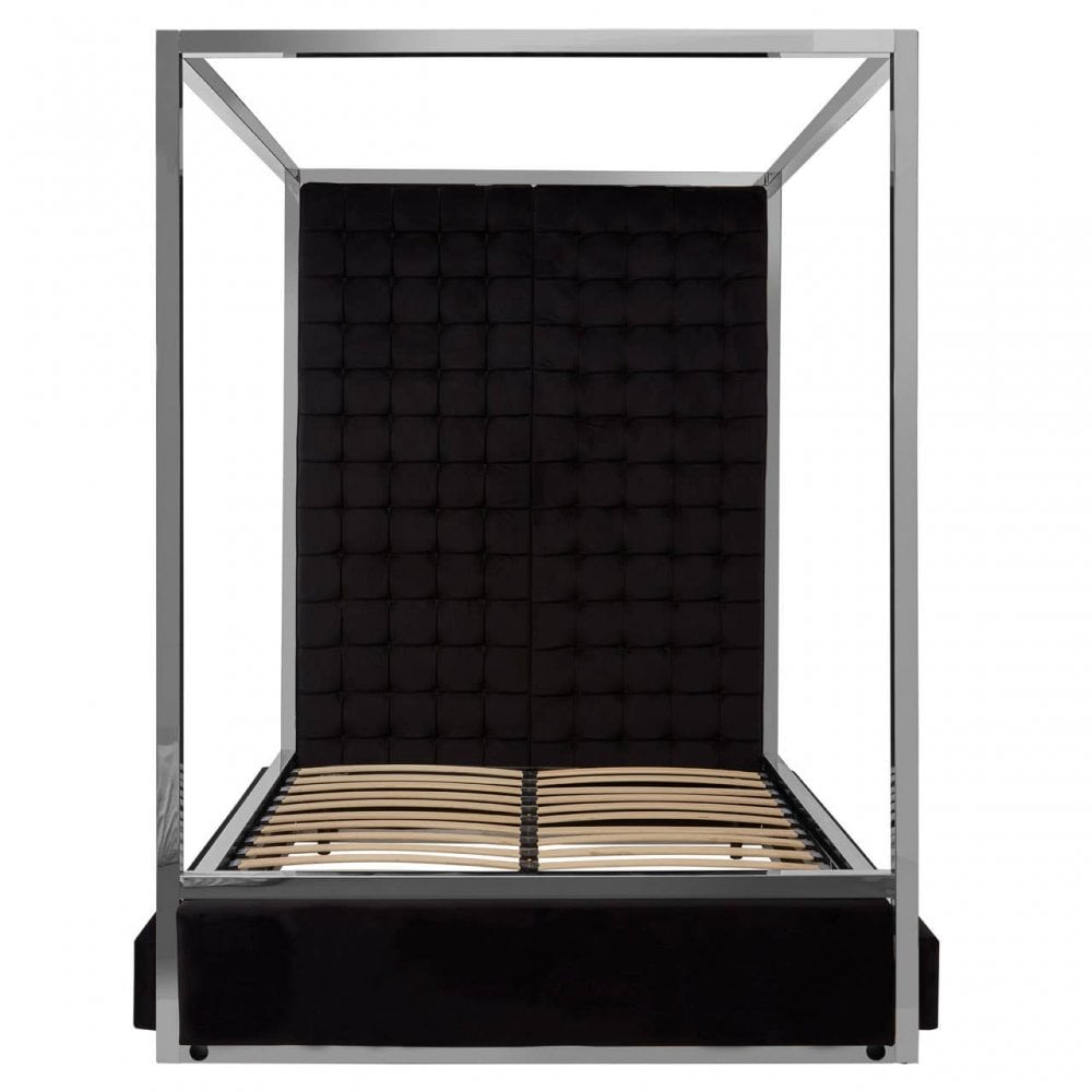 Kensington Black Velvet Bed