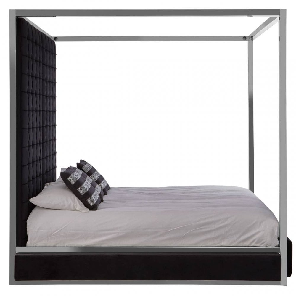 Kensington Black Velvet Bed