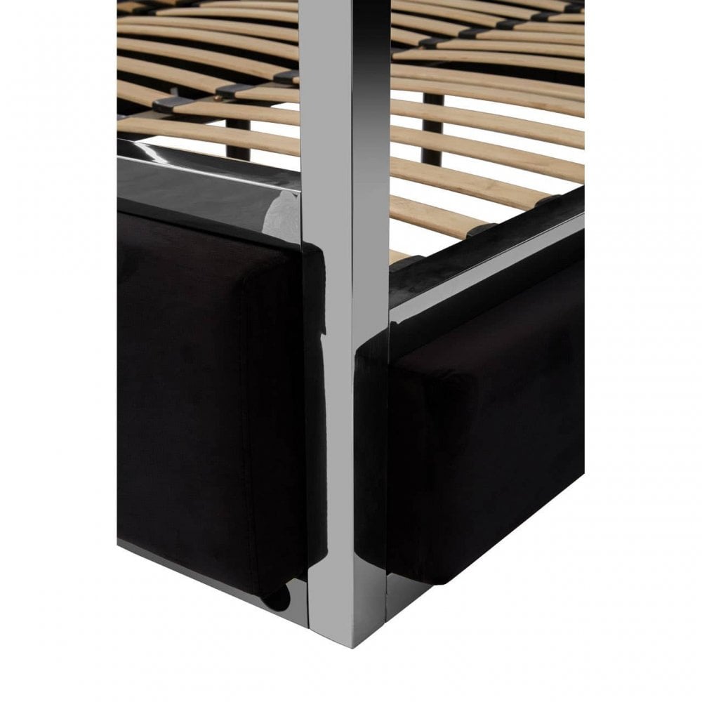 Kensington Black Velvet Bed