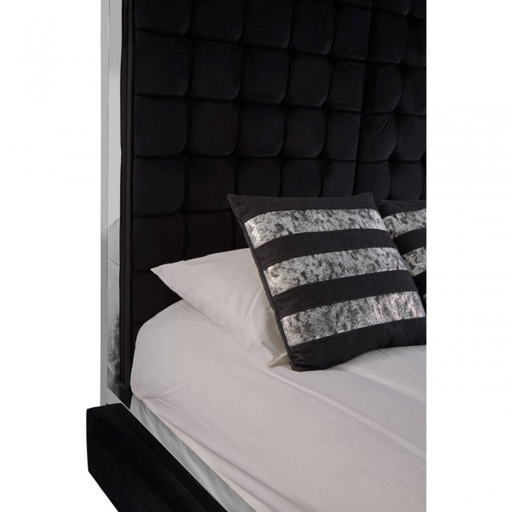 Kensington Black Velvet Bed
