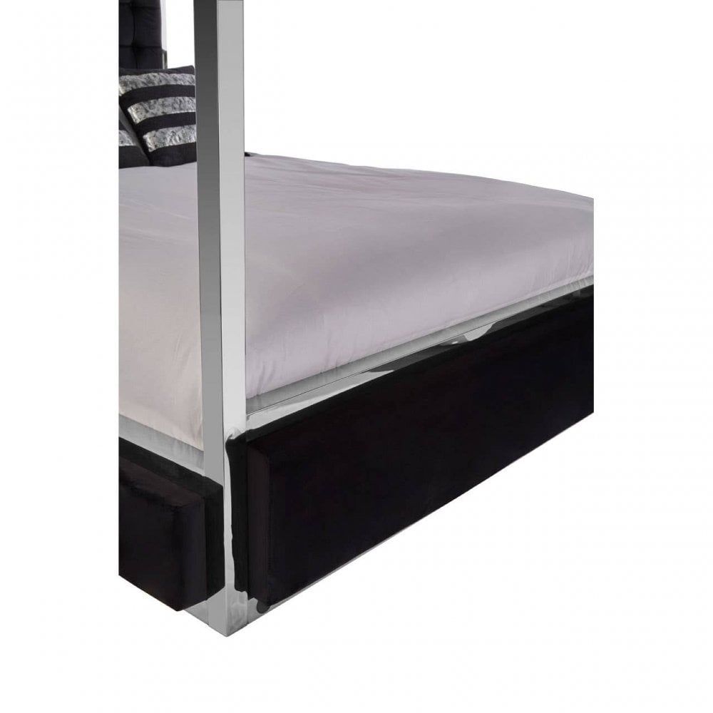 Kensington Black Velvet Bed