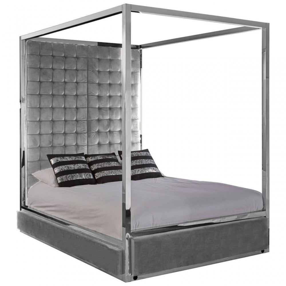 Kensington Grey Velvet Bed