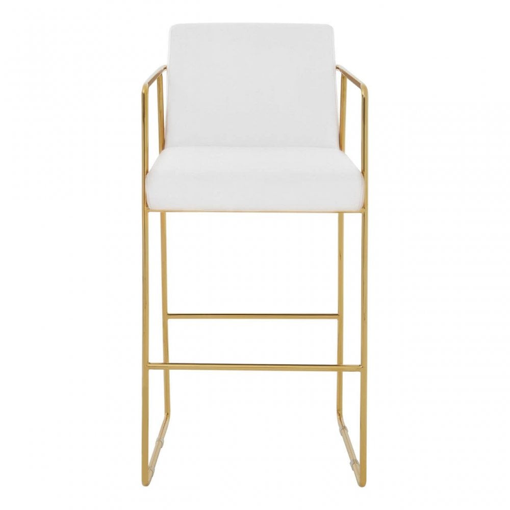 Kensington Mink Velvet And Gold Bar Stool