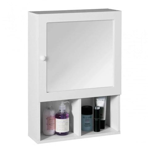 Madison White Wood Mirrored Cabinet