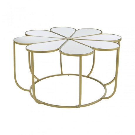 Elsie Petal Coffee Table With Mirrored Top