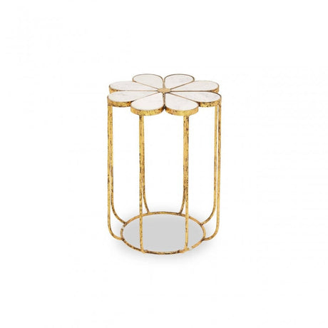 Elsie Petal Side Table With Marble Top