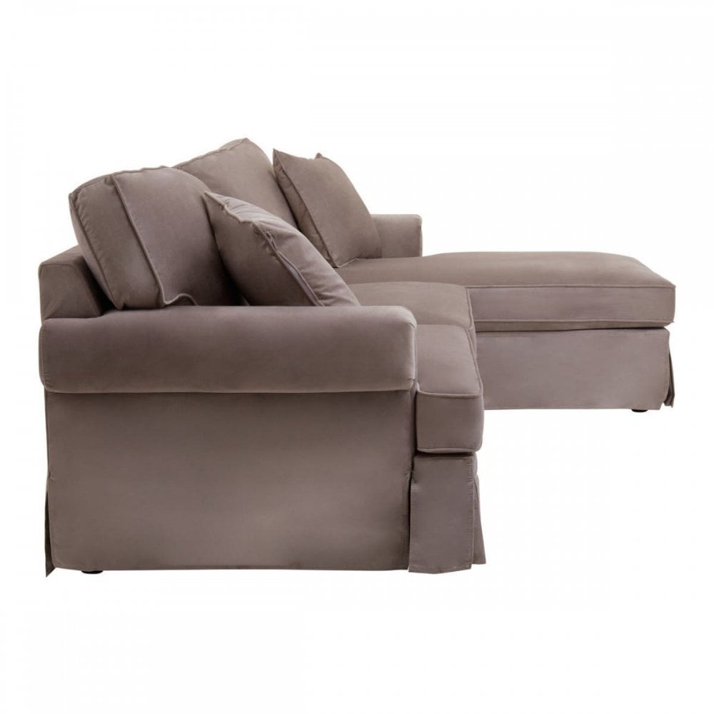 Camden Three Seat Velvet Chaise Sofa