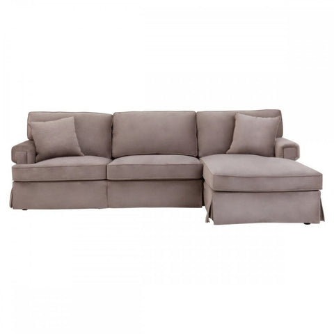 Camden Three Seat Velvet Chaise Sofa