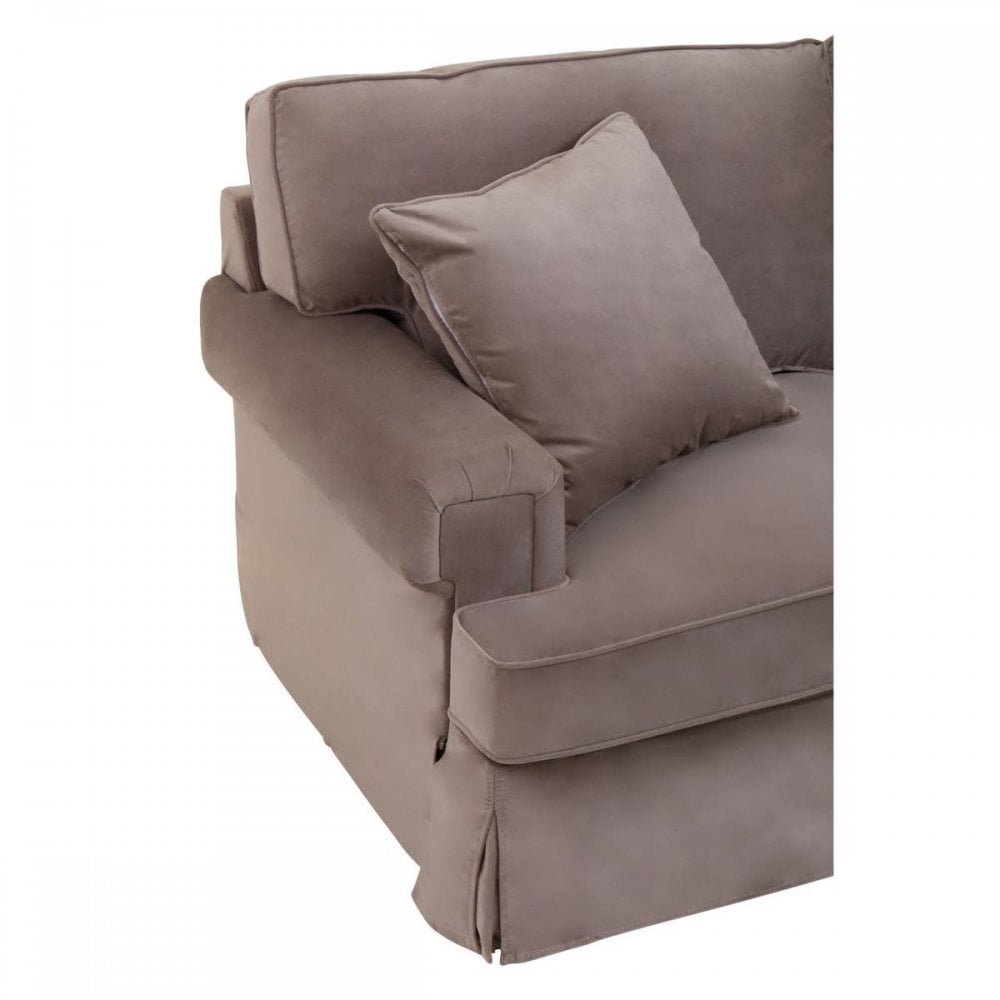 Camden Three Seat Velvet Chaise Sofa