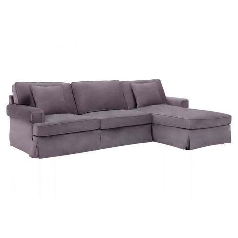 Camden Three Seat Velvet Chaise Sofa