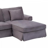 Camden Three Seat Velvet Chaise Sofa