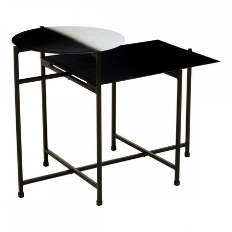 Kensington Two Tier Black And White Ombre Side Table