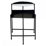 Kensington Two Tier Black And White Ombre Side Table