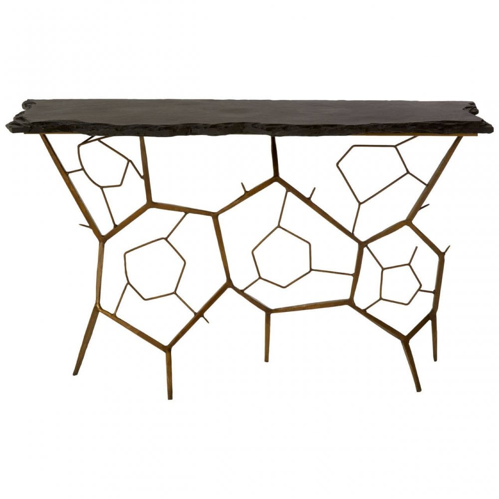 Kensington Black Stone Top Console Table