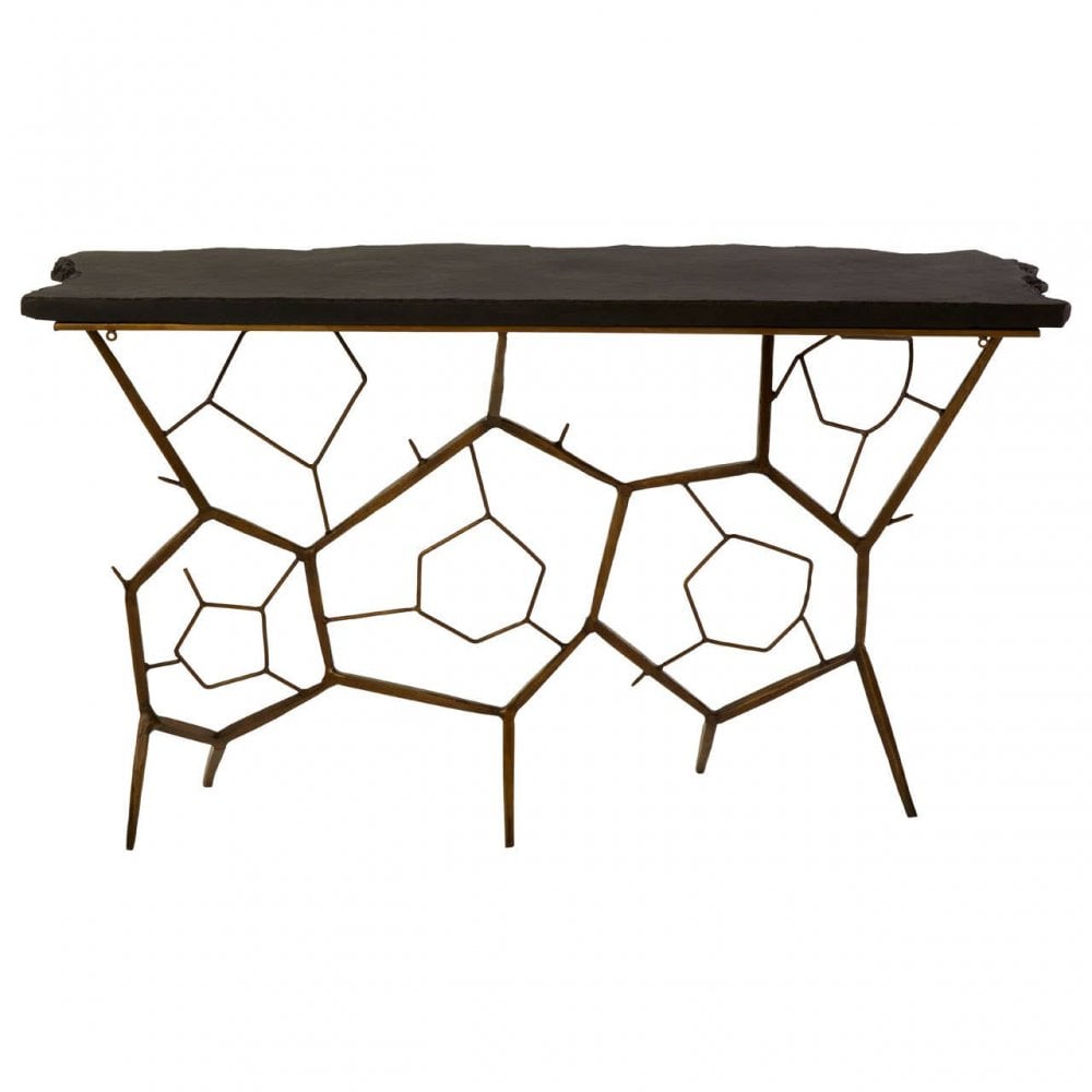 Kensington Black Stone Top Console Table