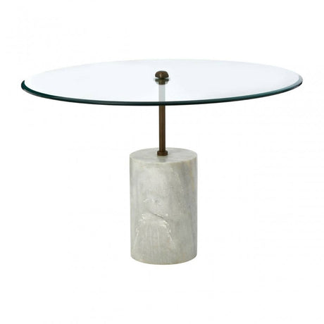 Kensington Glass And White Marble Side Table