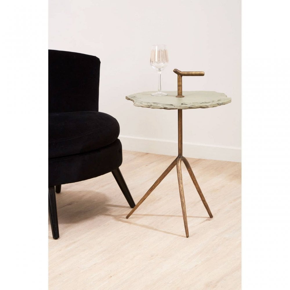 Kensington Grey Stone Top Side Table