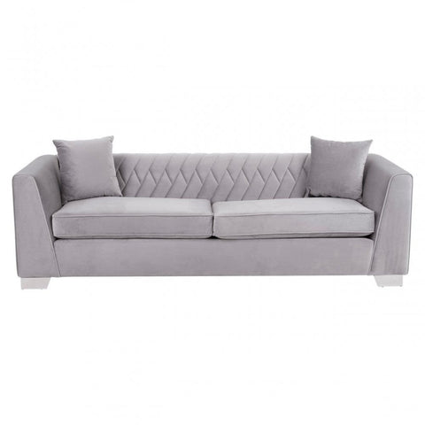 Bedford 3 Seat Grey Velvet Sofa