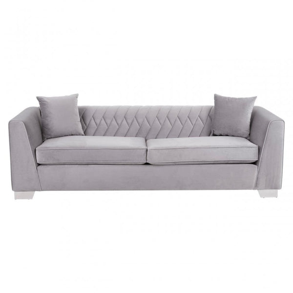 Bedford 3 Seat Grey Velvet Sofa