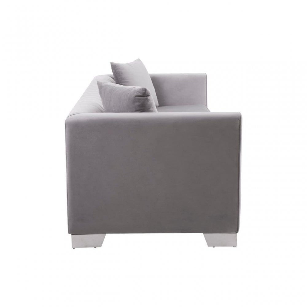 Bedford 3 Seat Grey Velvet Sofa
