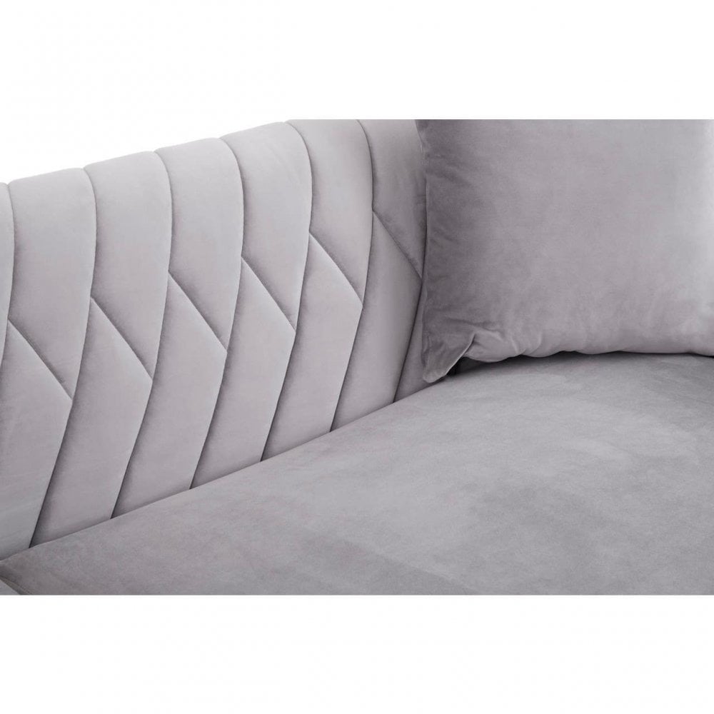 Bedford 3 Seat Grey Velvet Sofa