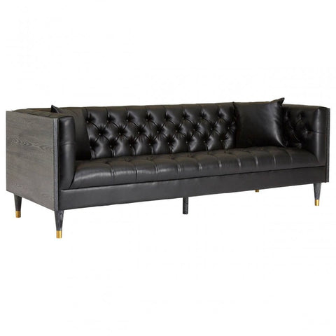 Camden Black Faux Leather 3 Seat Sofa